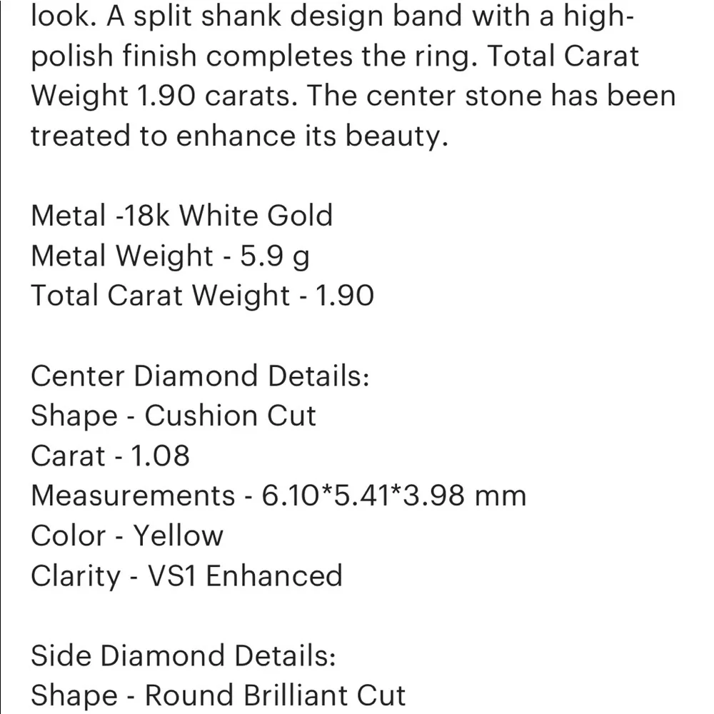 Size 7.5 yellow and white diamond ring